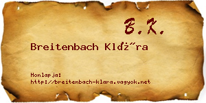 Breitenbach Klára névjegykártya